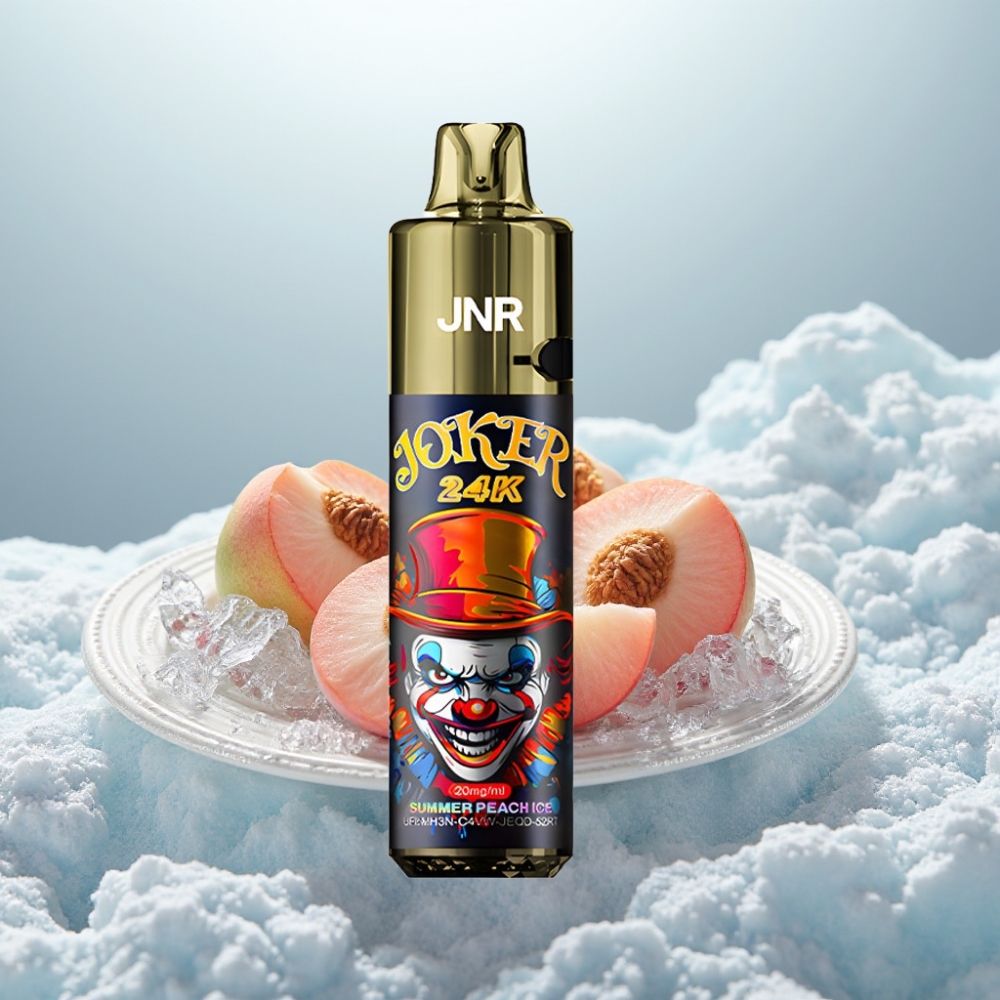 JNR Joker 24K Puffs Pêssego Gelo de Verão Disposable Vape Recarregável 800mAh JNR Joker 24K Puffs Pêssego Gelo de Verão Disposable Vape Recarregável 800mAh