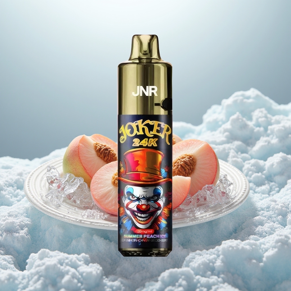 JNR Joker 24K Puffs Pêssego Gelo de Verão Disposable Vape Recarregável 800mAh