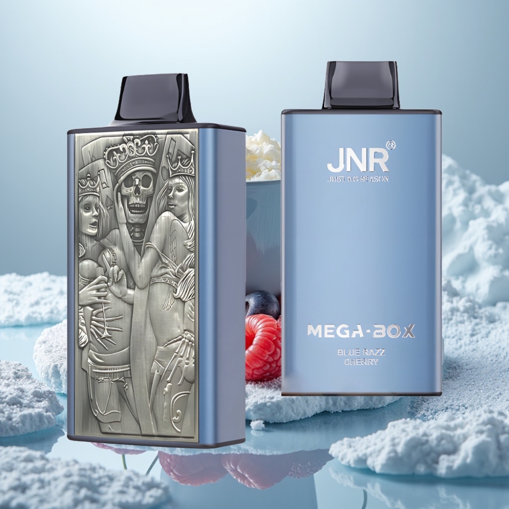 JNR Mega Box 25000 Puffs Disposable Vape Blue Razz Cereja Capacidade 30ml