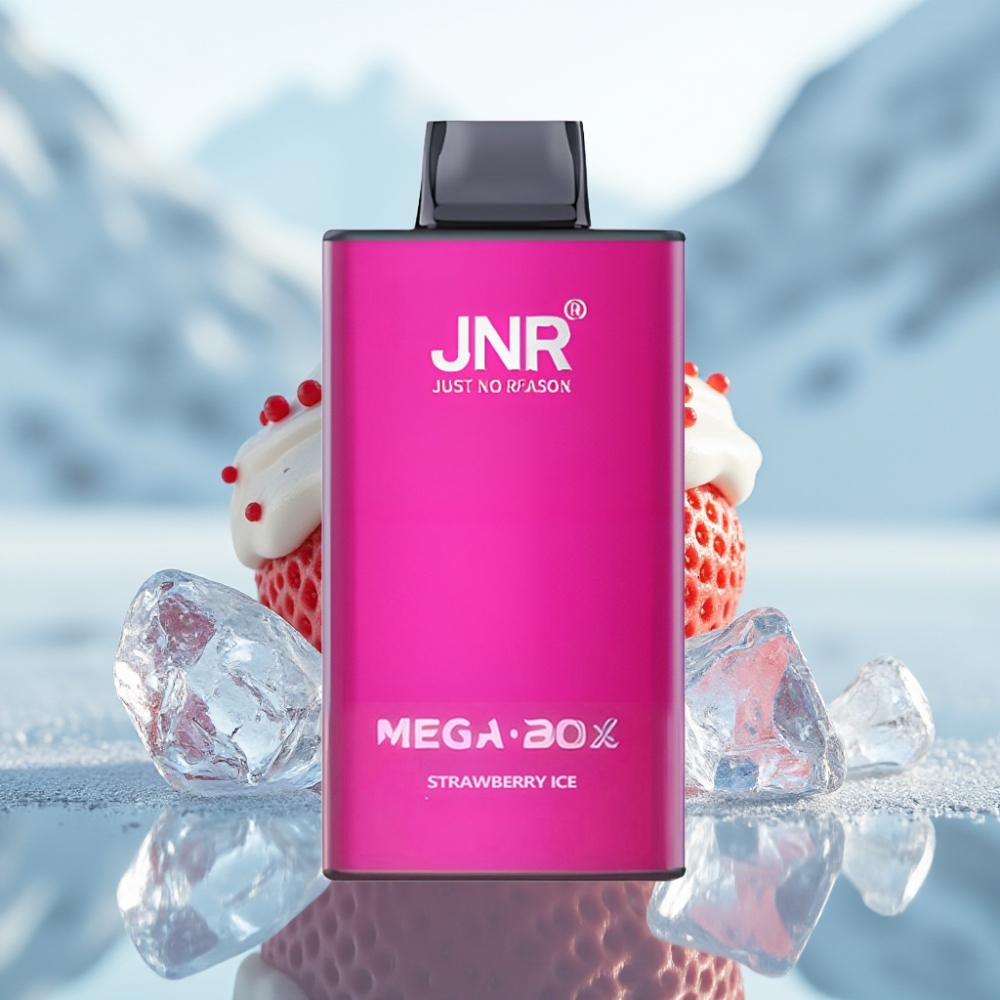 JNR Mega Box 25000 Puffs Disposable Vape Morango Gelo 850mAh Tipo-C