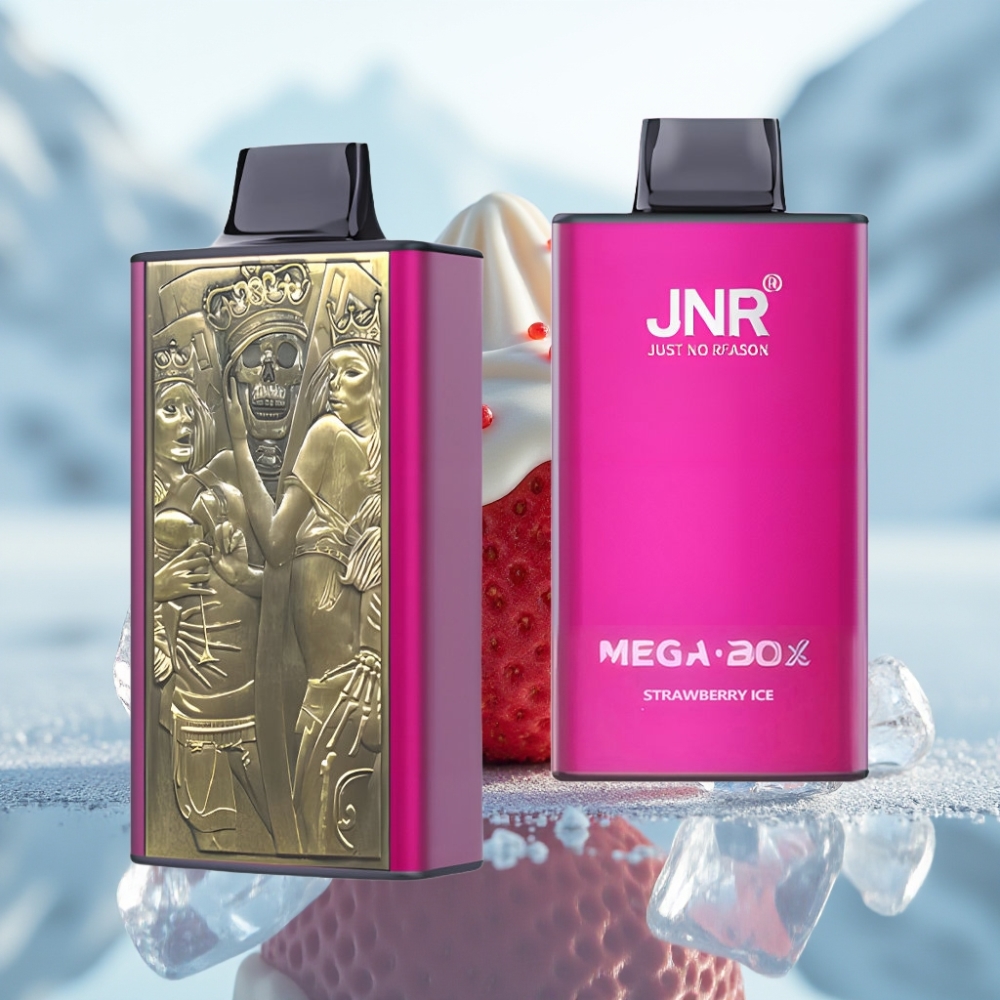 JNR Mega Box 25000 Puffs Disposable Vape Morango Gelo 850mAh Tipo-C