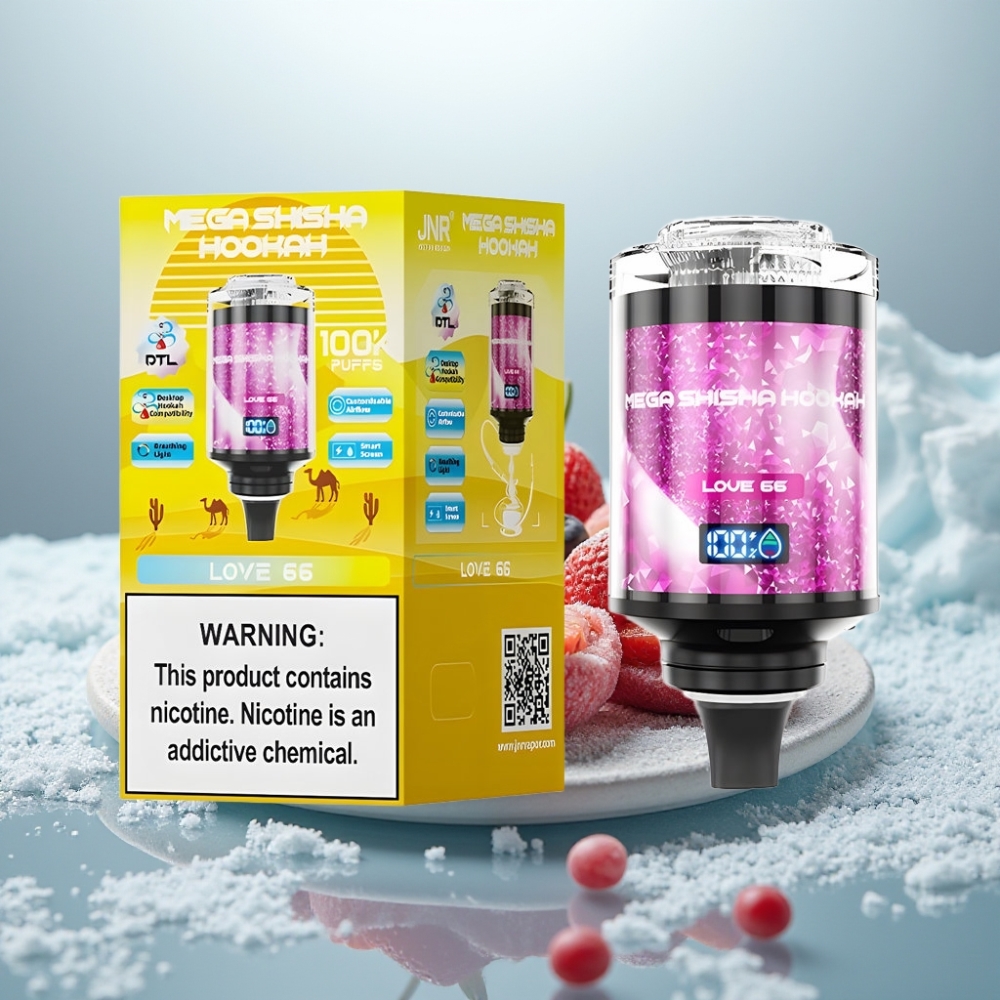 JNR Mega Shisha Hookah 100K Amor 66 Tela Inteligente Interativa
