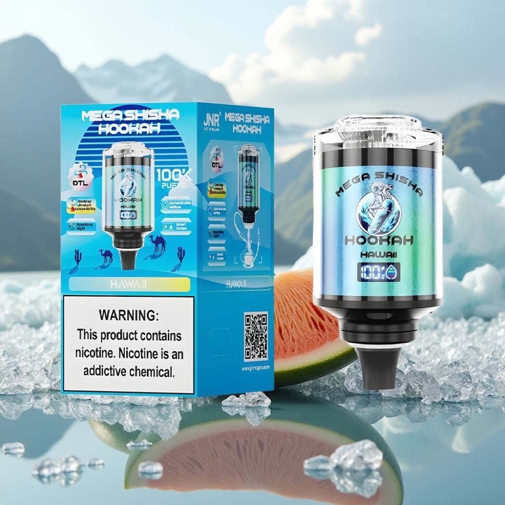 JNR Mega Shisha Hookah 100K Compatibilidade Desktop Havaí 60ml 2200mAh