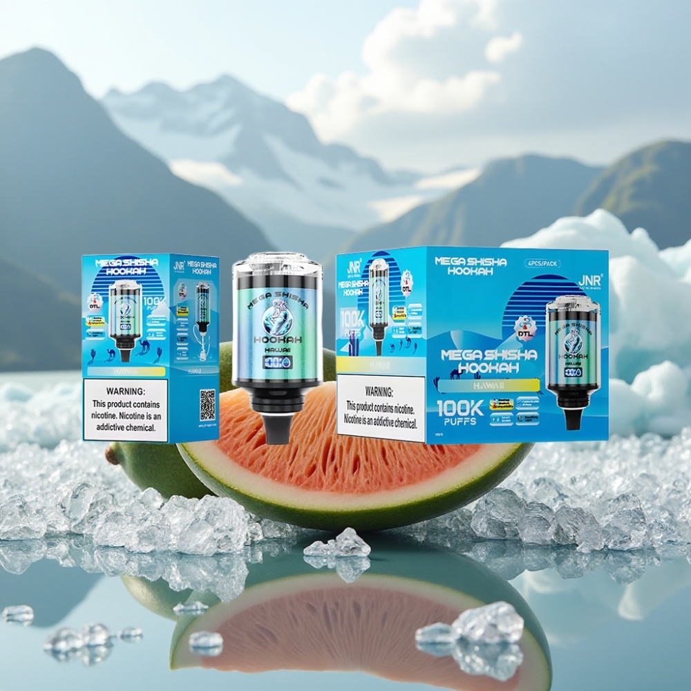 JNR Mega Shisha Hookah 100K Compatibilidade Desktop Havaí 60ml 2200mAh