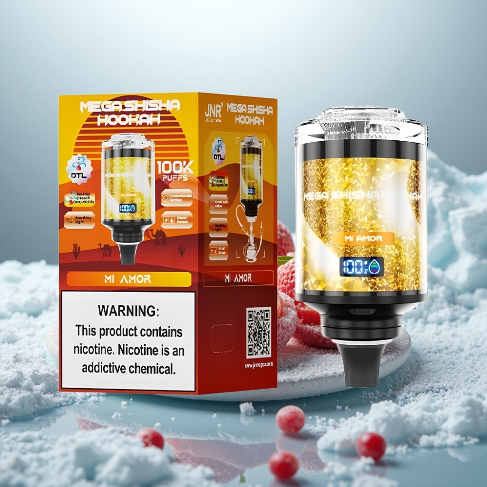 JNR Mega Shisha Hookah 100K Compatibilidade Desktop Mi Amor Capacidade 60ml