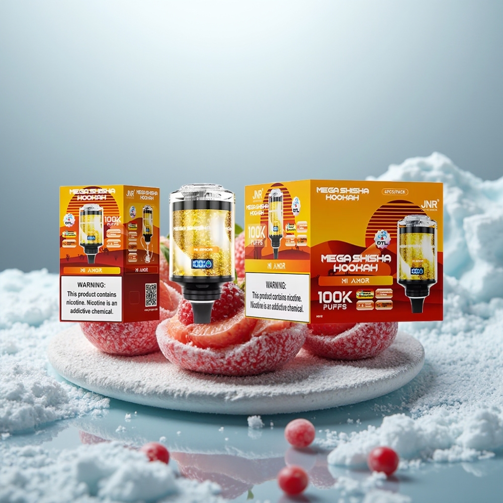 JNR Mega Shisha Hookah 100K Compatibilidade Desktop Mi Amor Capacidade 60ml