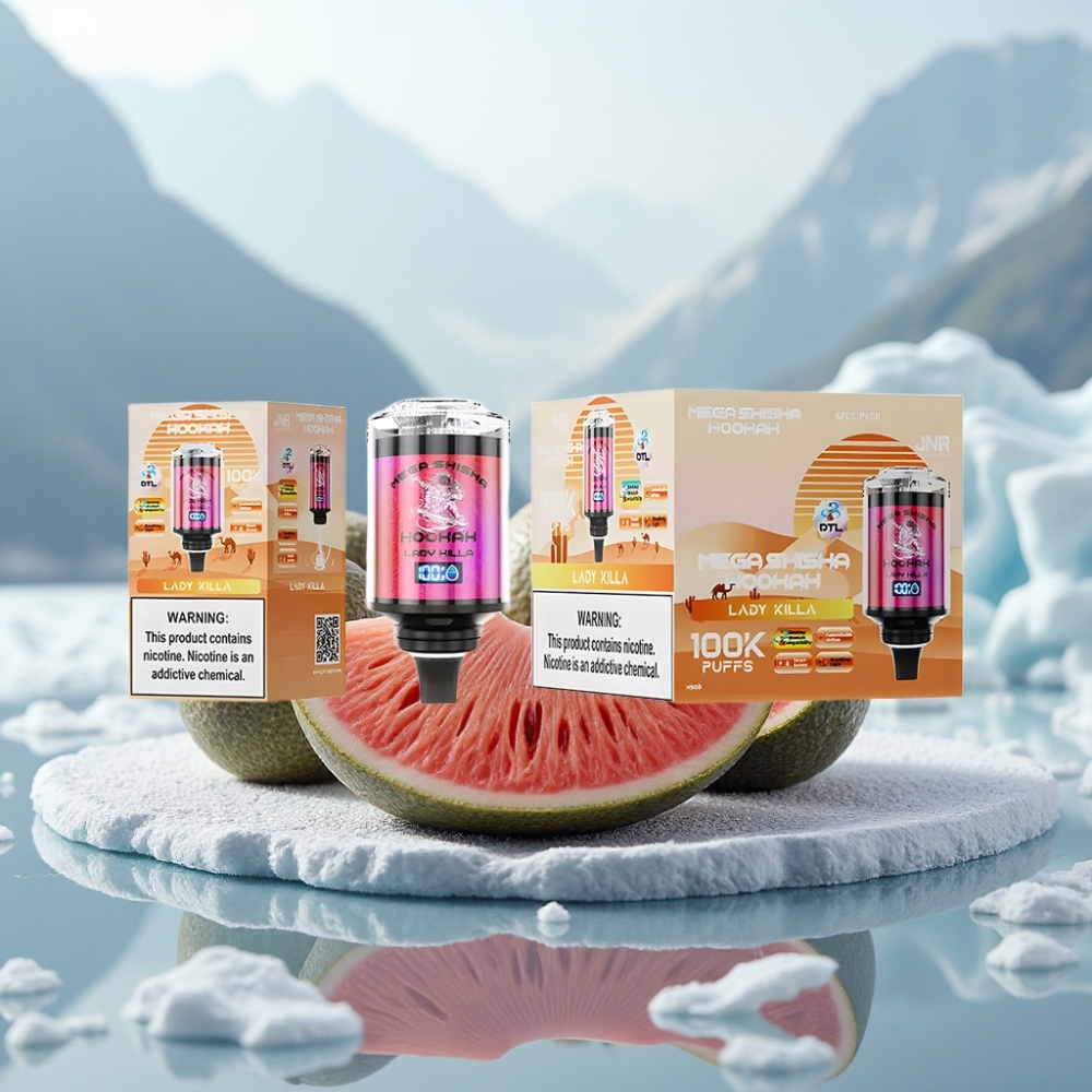 JNR Mega Shisha Hookah 100K Compatibilidade com Desktop Lady Killa Capacidade 60ml