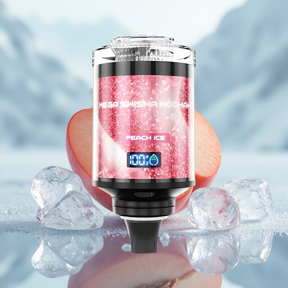 JNR Mega Shisha Hookah 100K Pêssego Gelo Compatibilidade Desktop 100000 puffs JNR Mega Shisha Hookah 100K Pêssego Gelo Compatibilidade Desktop 100000 puffs