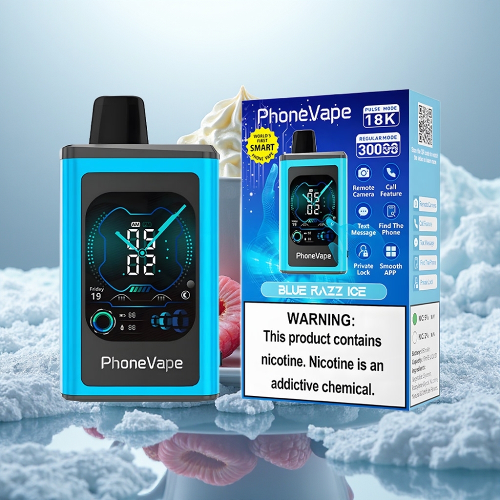 JNR PhoneVape 30000 puffs Disposable Vape Blue Razz Ice Bateria Recarregável 850mAh