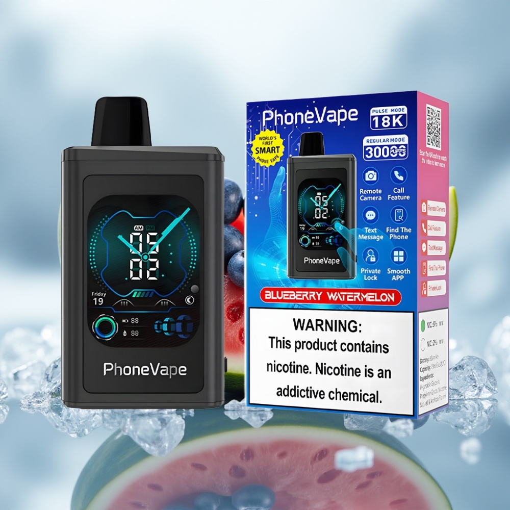 JNR PhoneVape 30000 puffs Disposable Vape Mirtilo Melancia Bateria Recarregável