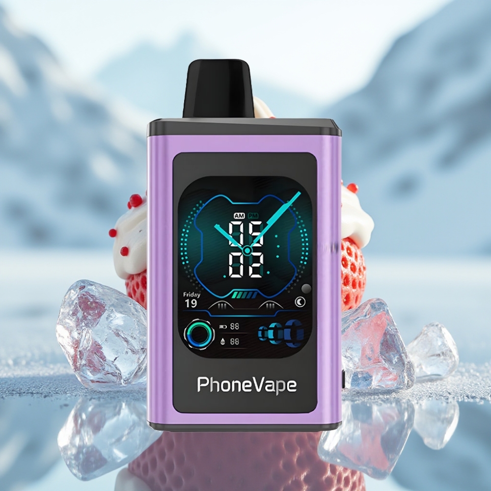 JNR PhoneVape 30000 puffs Disposable Vape Morango Gelo Bateria Recarregável Tela Completa JNR PhoneVape 30000 puffs Disposable Vape Morango Gelo Bateria Recarregável Tela Completa