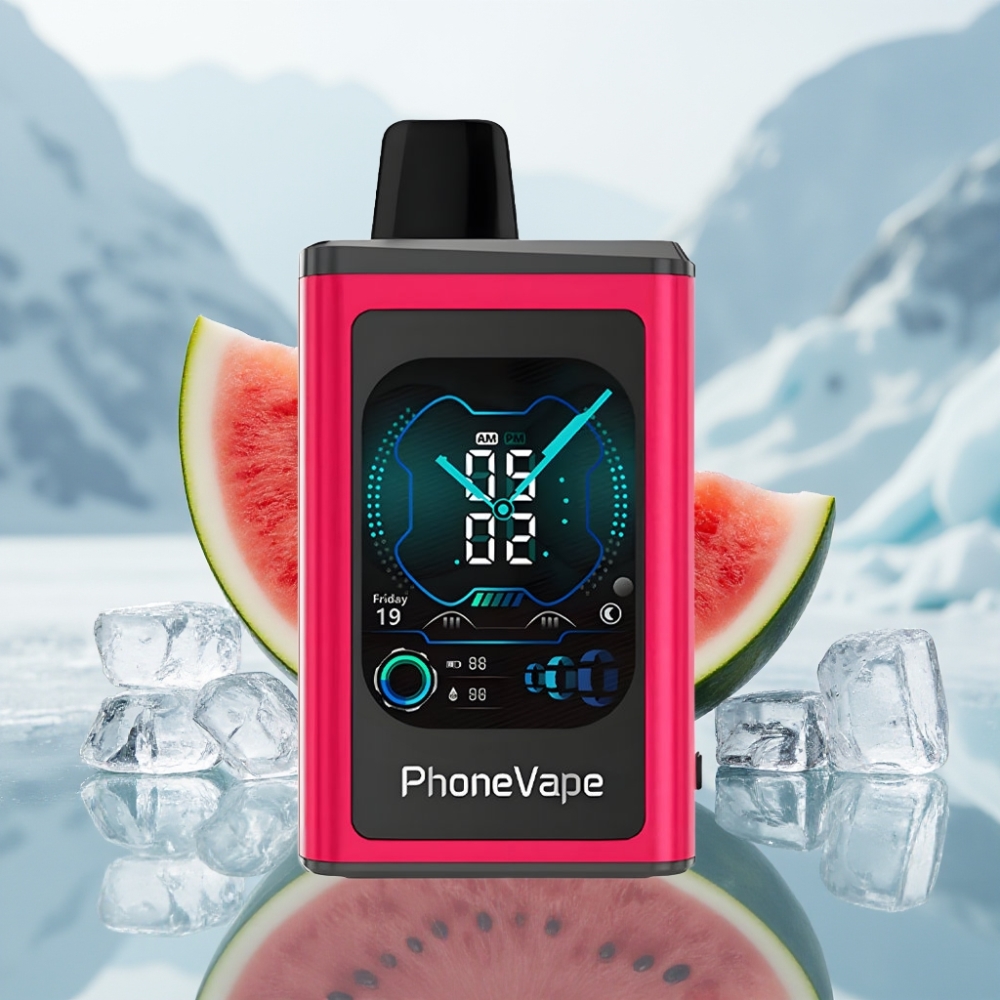 JNR PhoneVape 30000 tiros Disposable Vape Melancia Gelo Bateria Recarregável 850mAh JNR PhoneVape 30000 tiros Disposable Vape Melancia Gelo Bateria Recarregável 850mAh