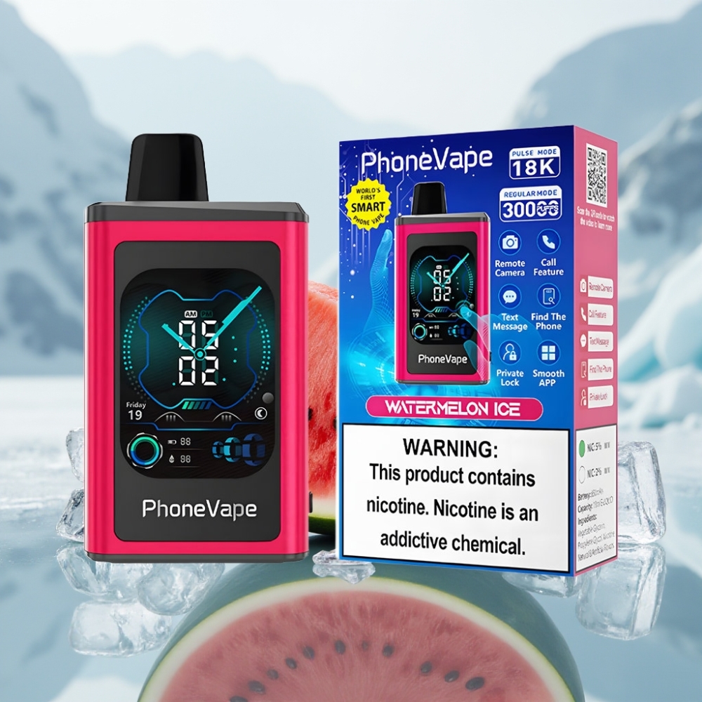 JNR PhoneVape 30000 tiros Disposable Vape Melancia Gelo Bateria Recarregável 850mAh