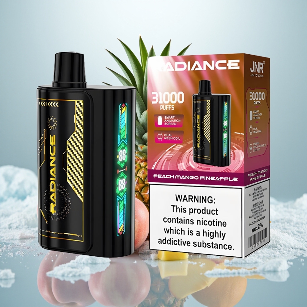 JNR Radiance 31000 Puffs PÊSSEGO MANGA ABACAXI Tela Inteligente Dual Mesh