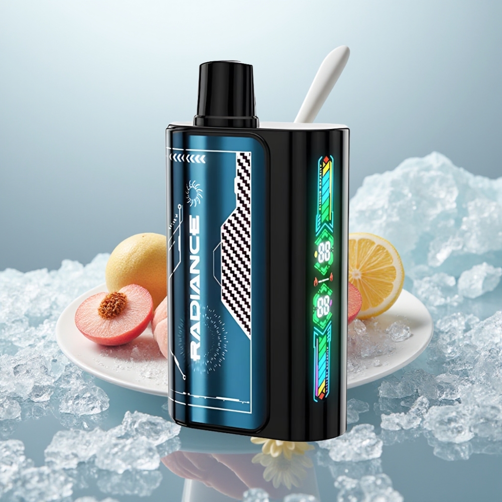 JNR Radiance 31000 Puffs Pêssego Gelado de Verão Disposable Vape Tela Animada Inteligente Bateria Recarregável