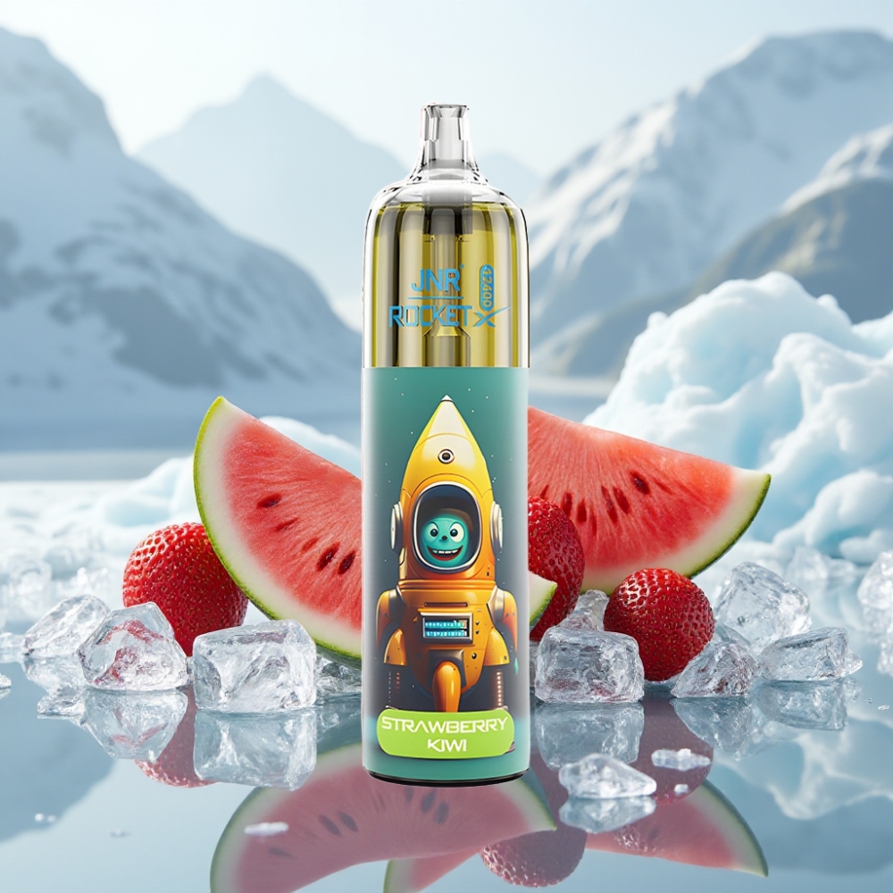 JNR Rocket-X 12400 Puffs Descartável Morango Melancia Gelo com Fluxo de Ar Ajustável e RGB JNR Rocket-X 12400 Puffs Descartável Morango Melancia Gelo com Fluxo de Ar Ajustável e RGB
