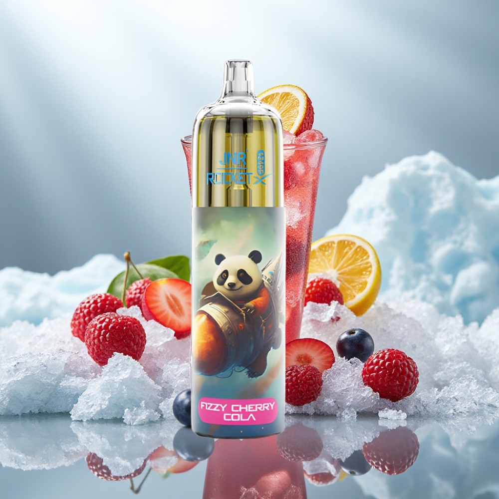 JNR Rocket-X 12400 Puffs Disposable Vape Cereja-Cola Fizzy com Fluxo de Ar Ajustável e RGB JNR Rocket-X 12400 Puffs Disposable Vape Cereja-Cola Fizzy com Fluxo de Ar Ajustável e RGB