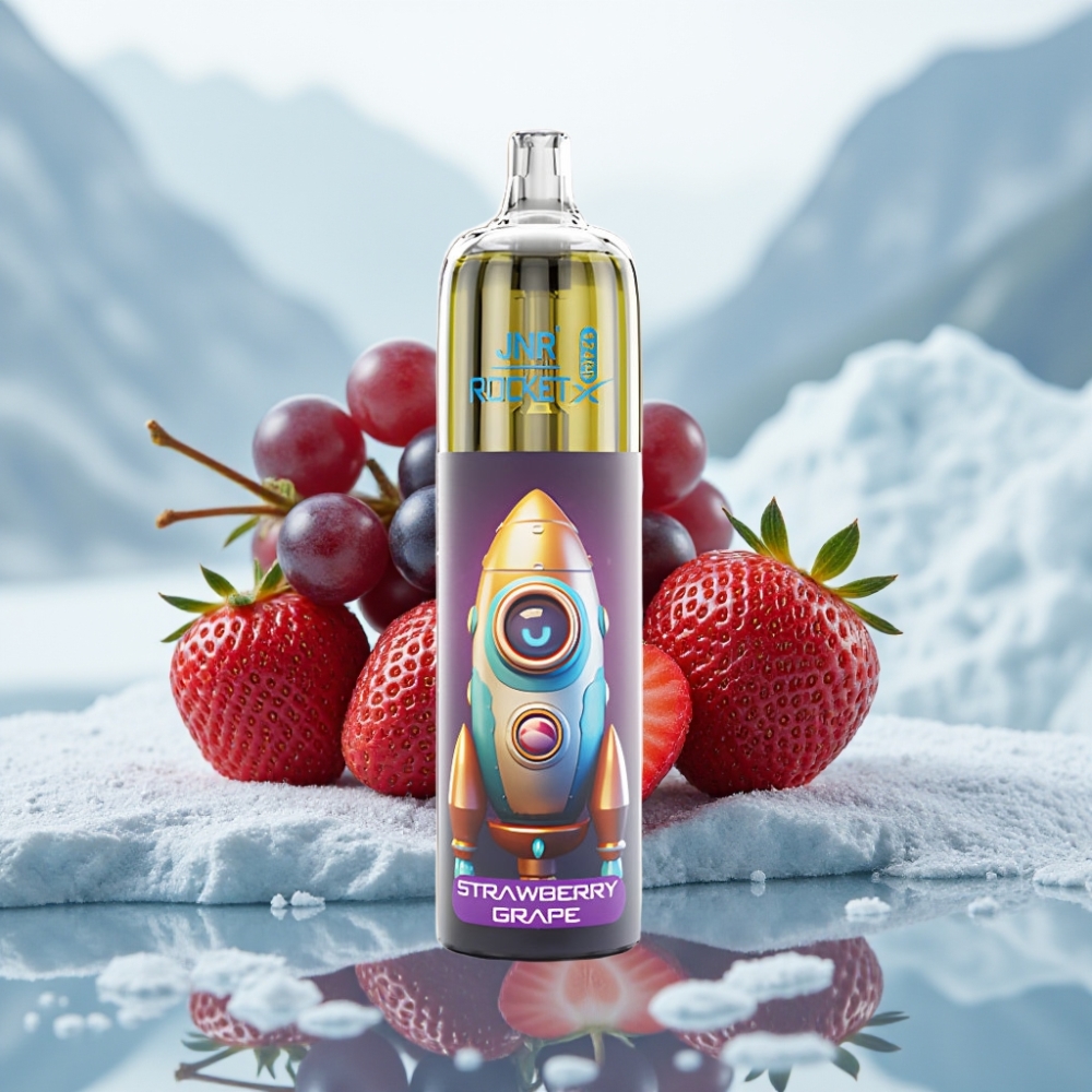 JNR Rocket-X 12400 Puffs Disposable Vape Morango Uva Fluxo de Ar Ajustável JNR Rocket-X 12400 Puffs Disposable Vape Morango Uva Fluxo de Ar Ajustável