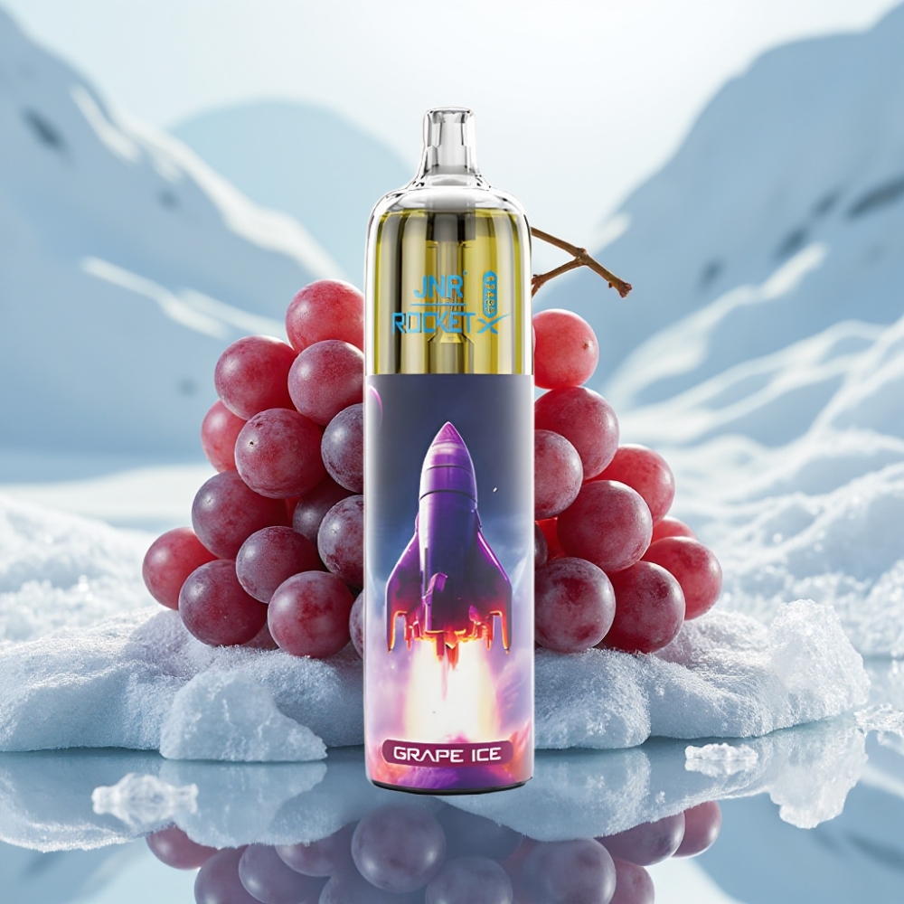 JNR Rocket-X 12400 Puffs Disposable Vape Uva Gelo Fluxo de Ar Ajustável RGB
