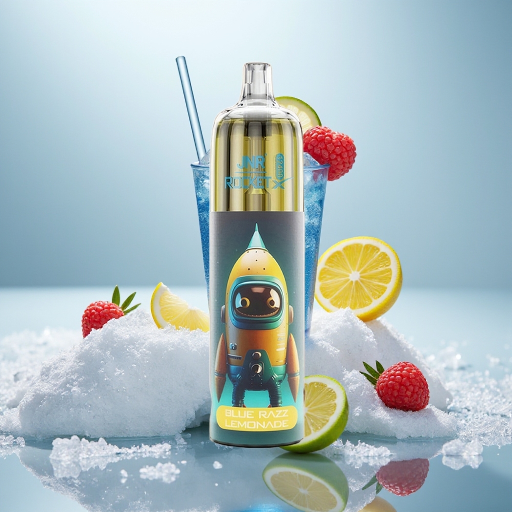 JNR Rocket-X 12400 Puffs Limonada Blue Razz com Fluxo de Ar Ajustável e RGB