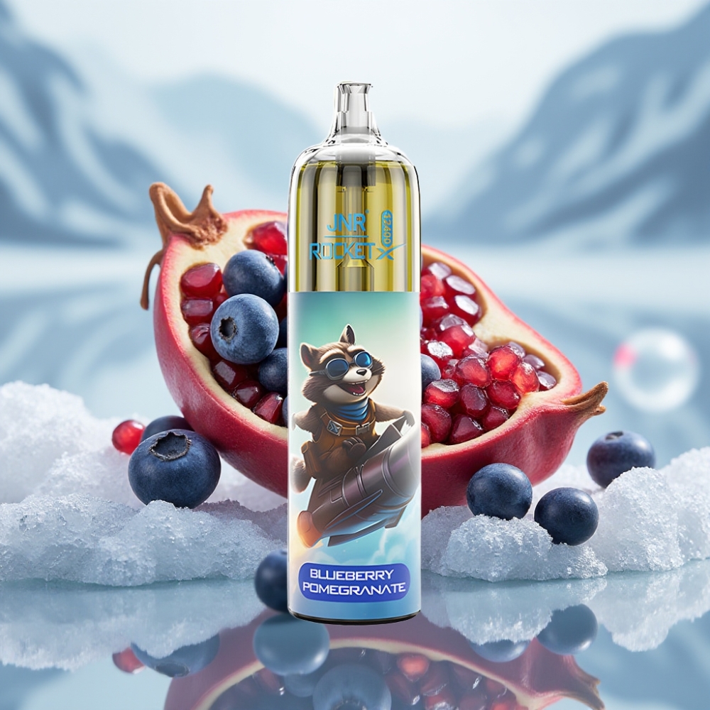 JNR Rocket-X 12400 Puffs Mirtilo Romã Fluxo de Ar Ajustável