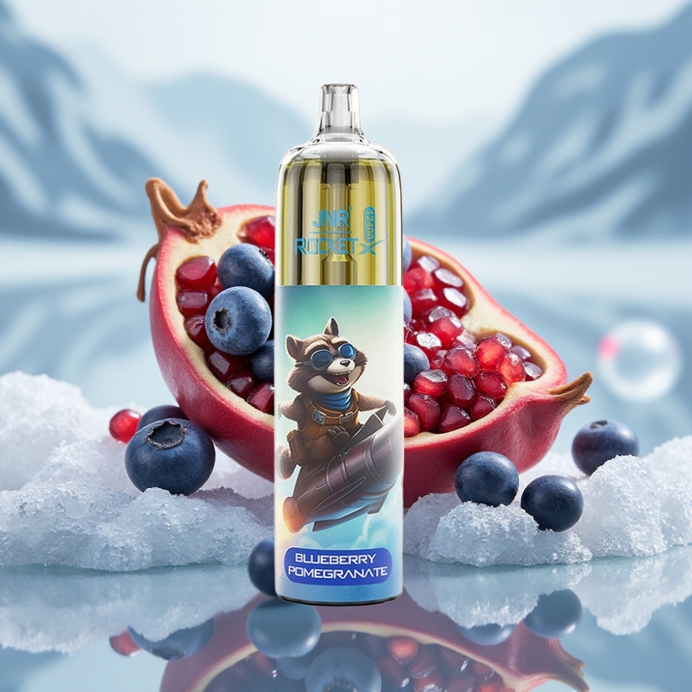 JNR Rocket-X 12400 Puffs Mirtilo Romã Fluxo de Ar Ajustável