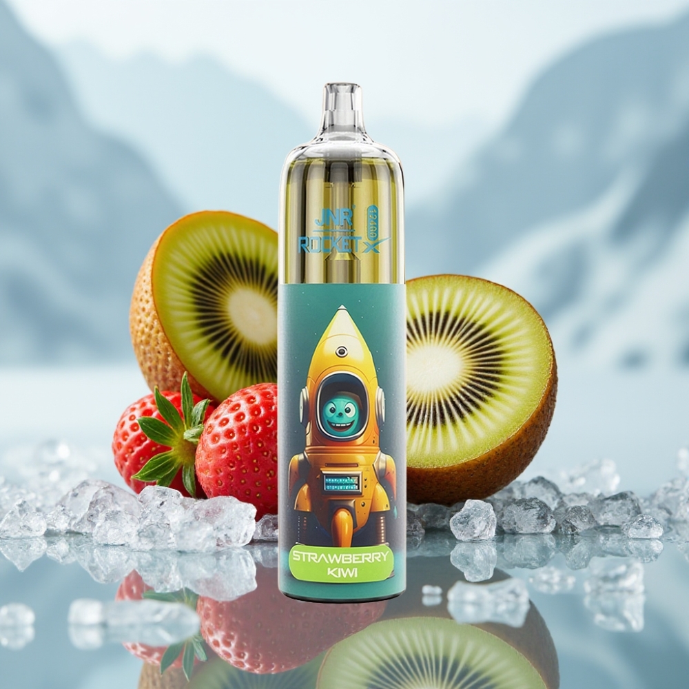 JNR Rocket-X 12400 Puffs Morango Kiwi Fluxo de Ar Ajustável RGB