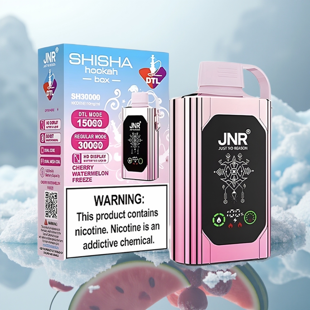 JNR Shisha Hookah Box 20500 Puffs Cereja Melancia Gelada Display HD Bateria 1000mAh