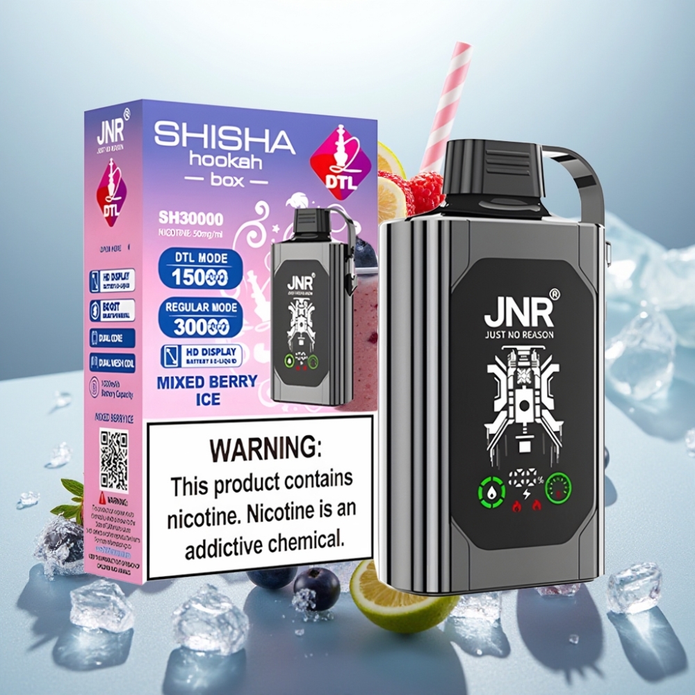 JNR Shisha Hookah Box 20500 Puffs Frutas Silvestres Gelada Display HD Bateria 1000mAh
