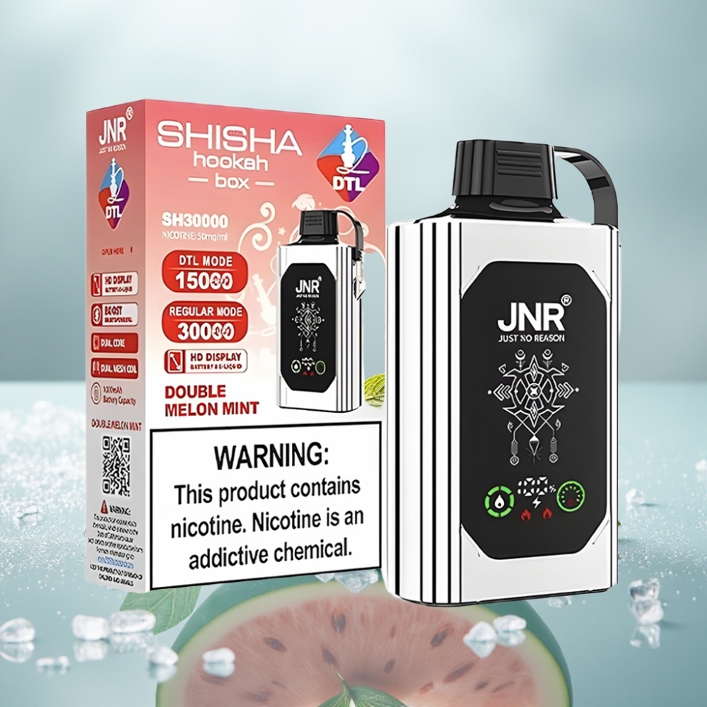 JNR Shisha Hookah Box 20500 Puffs Melão Duplo Menta Display HD Bateria 1000mAh