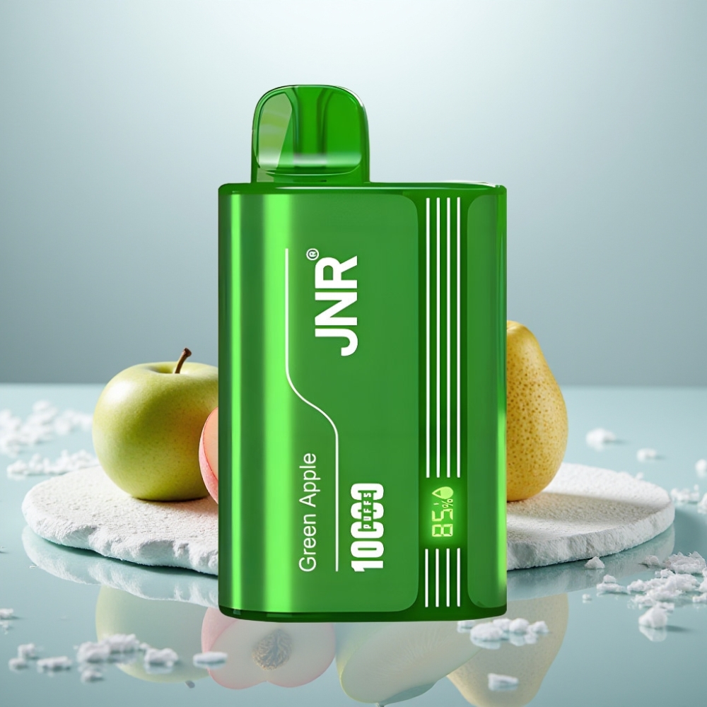 JNR Tank 10000 Puffs Maçã Verde Pêssego Pêra Tamanho 54mm×33mm×100mm