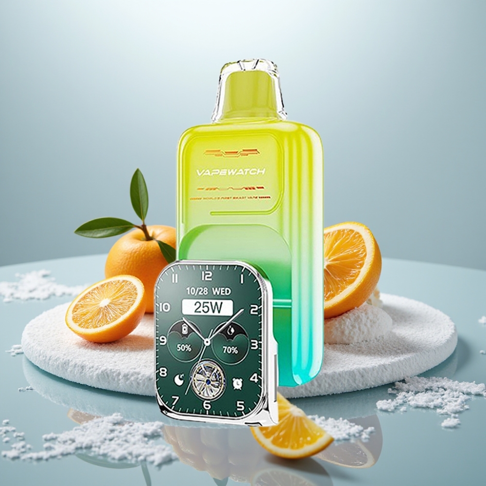 JNR VapeWatch 30000 Puffs Disposable Vape Laranja Manga Capacidade da Bateria: 1000mAh JNR VapeWatch 30000 Puffs Disposable Vape Laranja Manga Capacidade da Bateria: 1000mAh