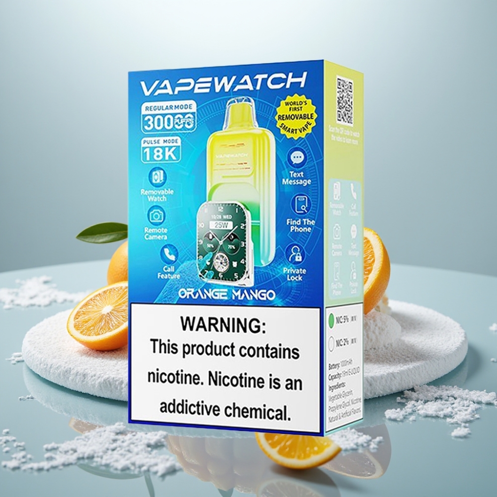 JNR VapeWatch 30000 Puffs Disposable Vape Laranja Manga Capacidade da Bateria: 1000mAh