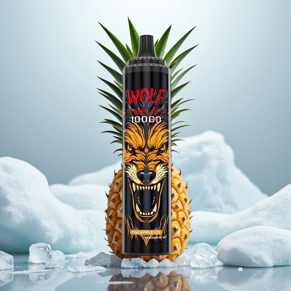 JNR Wolf Niplo 10000 Puffs Abacaxi Gelo Capacidade Bateria 650mAh