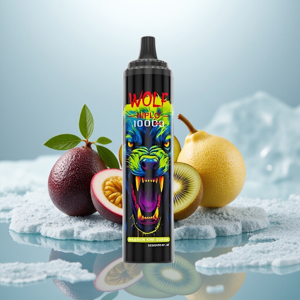 JNR Wolf Niplo 10000 Puffs Disposable Vape Maracujá Kiwi Goiaba 20ml Tipo-C