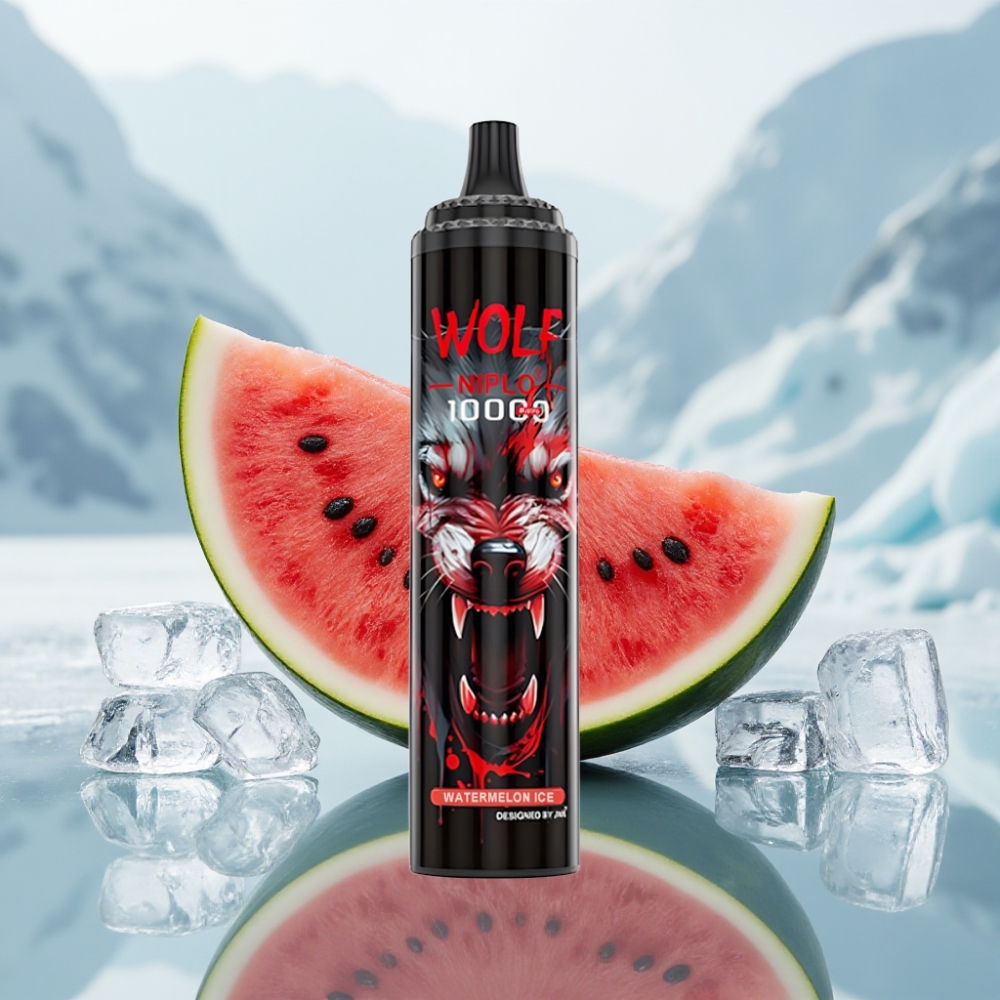 JNR Wolf Niplo 10000 Puffs Melancia Gelo Capacidade Bateria 650mAh