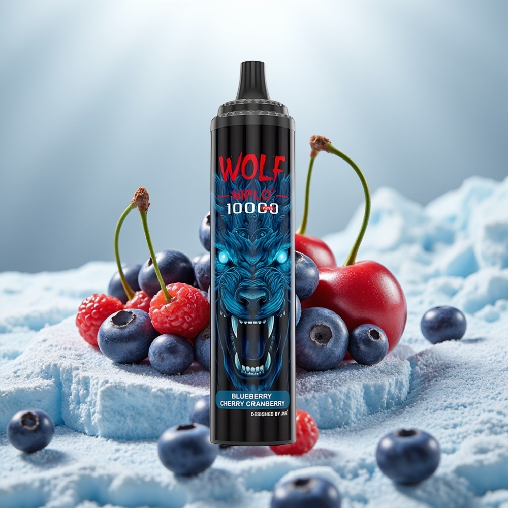 JNR Wolf Niplo 10000 Puffs Mirtilo Cereja Cranberry 20ml Tipo-C