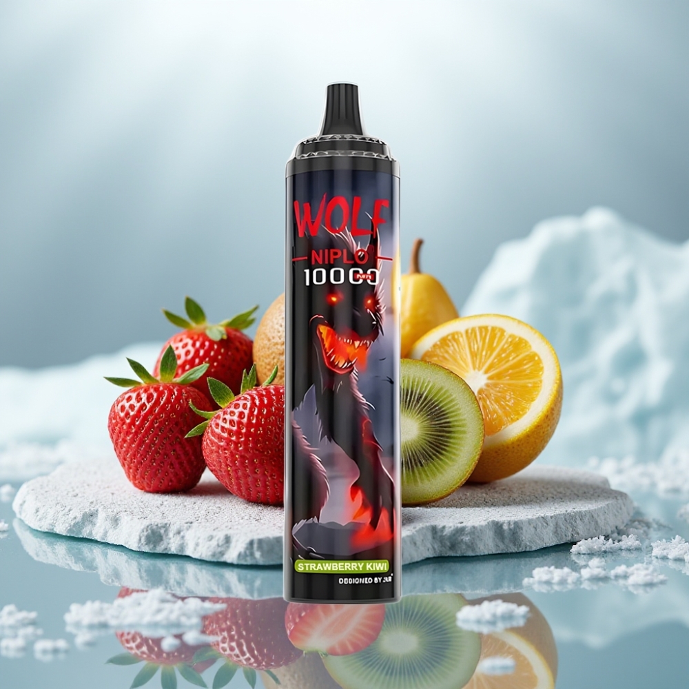 JNR Wolf Niplo 10000 Puffs Morango Kiwi 20ml Tipo-C