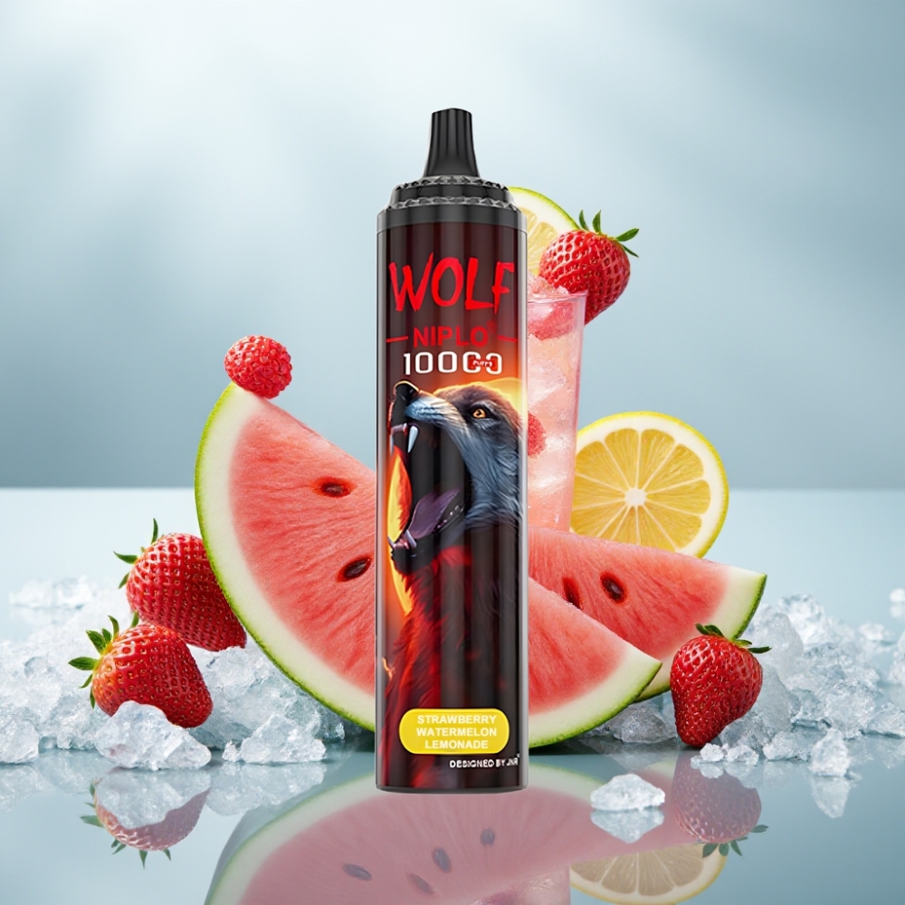 JNR Wolf Niplo 10000 Puffs Morango Melancia Limonada 20ml 5%