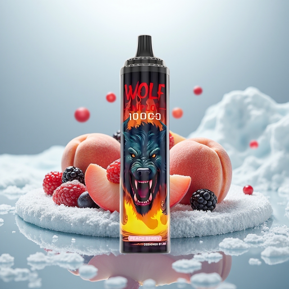 JNR Wolf Niplo 10000 Puffs Pêssego Amora Capacidade da Bateria 650mAh