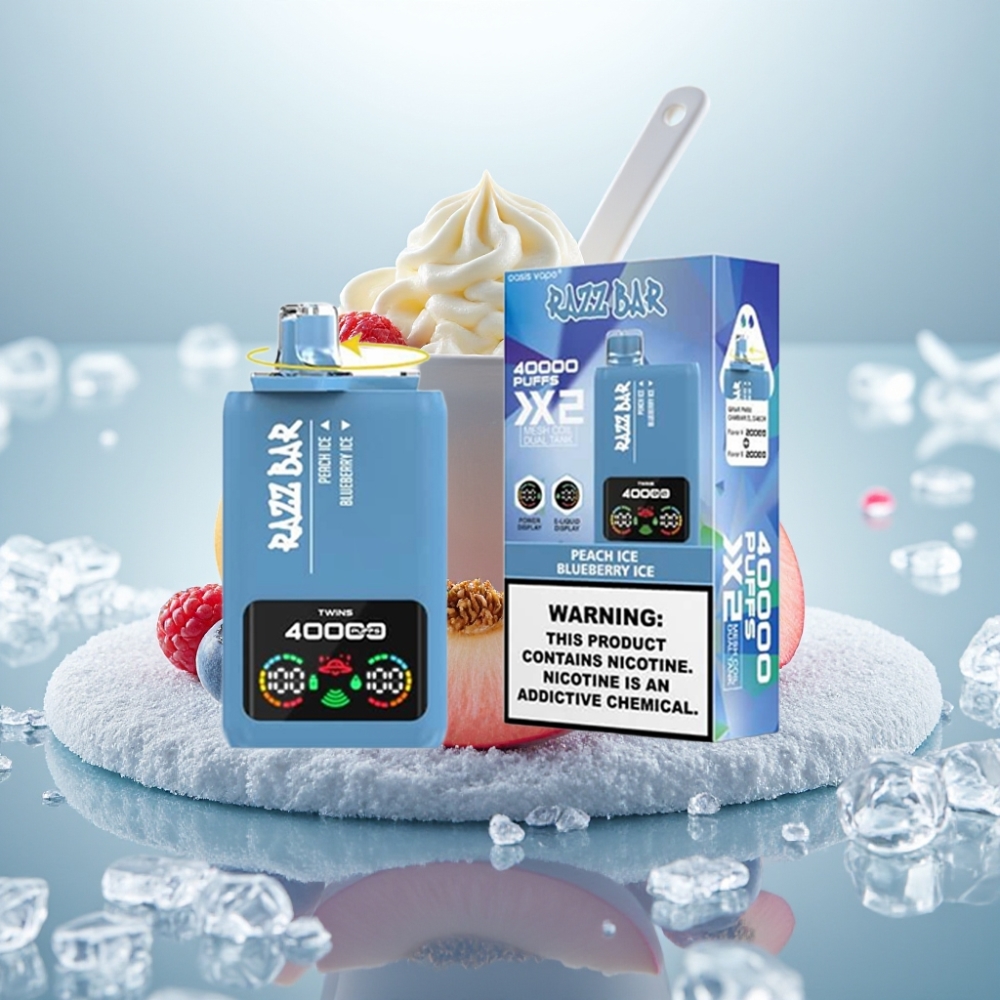 Razz Bar 40000 Puffs Disposable Vape PÊSAGO GELADO & MIRTILO GELADO Tela de Energia 650mAh Razz Bar 40000 Puffs Disposable Vape PÊSAGO GELADO & MIRTILO GELADO Tela de Energia 650mAh