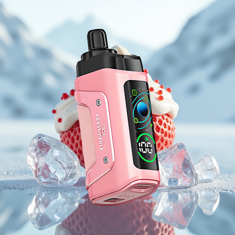 Razz Bar 45000 Puffs Disposable Vape Morango Gelo Resistência 1.0 Ohm