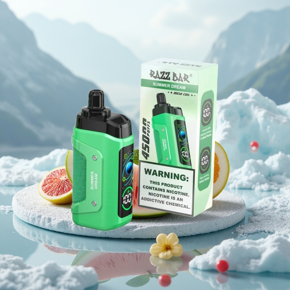 Razz Bar 45000 Puffs Disposable Vape Sonho de Verão com Bateria 650 mAh e Tipo-C
