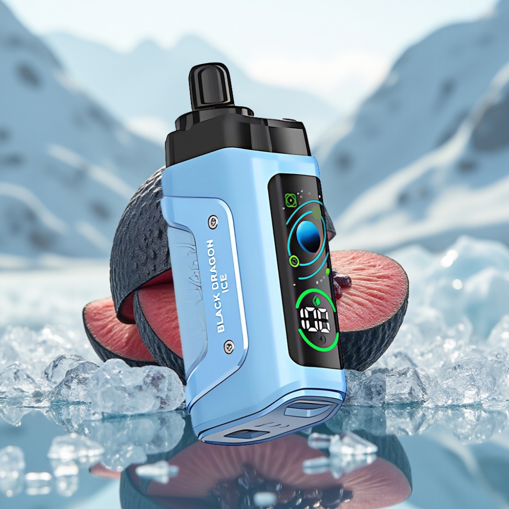 Razz Bar 45000 Puffs Drago Negro Gelo Disposable Vape 650 Mah Tipo-C