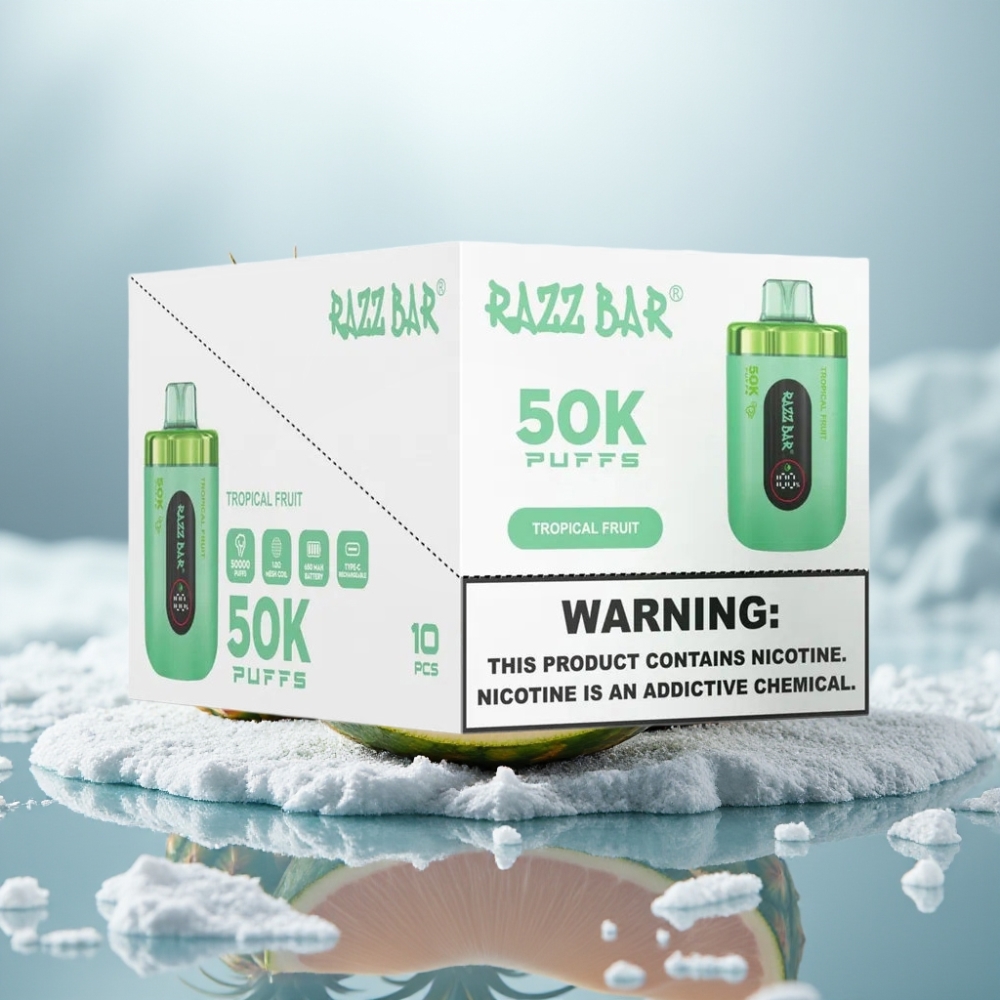 Razz Bar 50K Puffs Disposable Vape Frutas Tropicais Bateria Recarregável