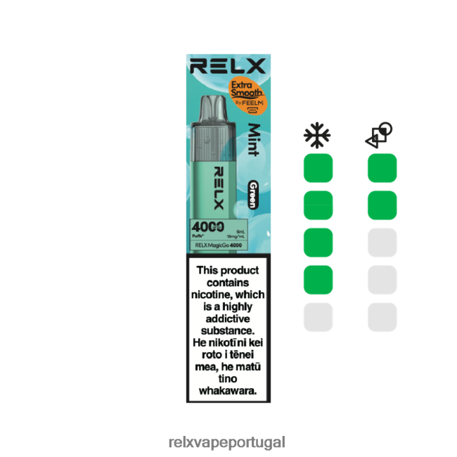 RELX Vape Price - RELX MagicGo 4000 vapores descartáveis hortelã (verde) 6FB6264